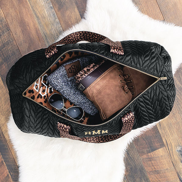 Inside of Leopard Duffel Bag