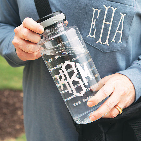 monogrammed gym water bottle