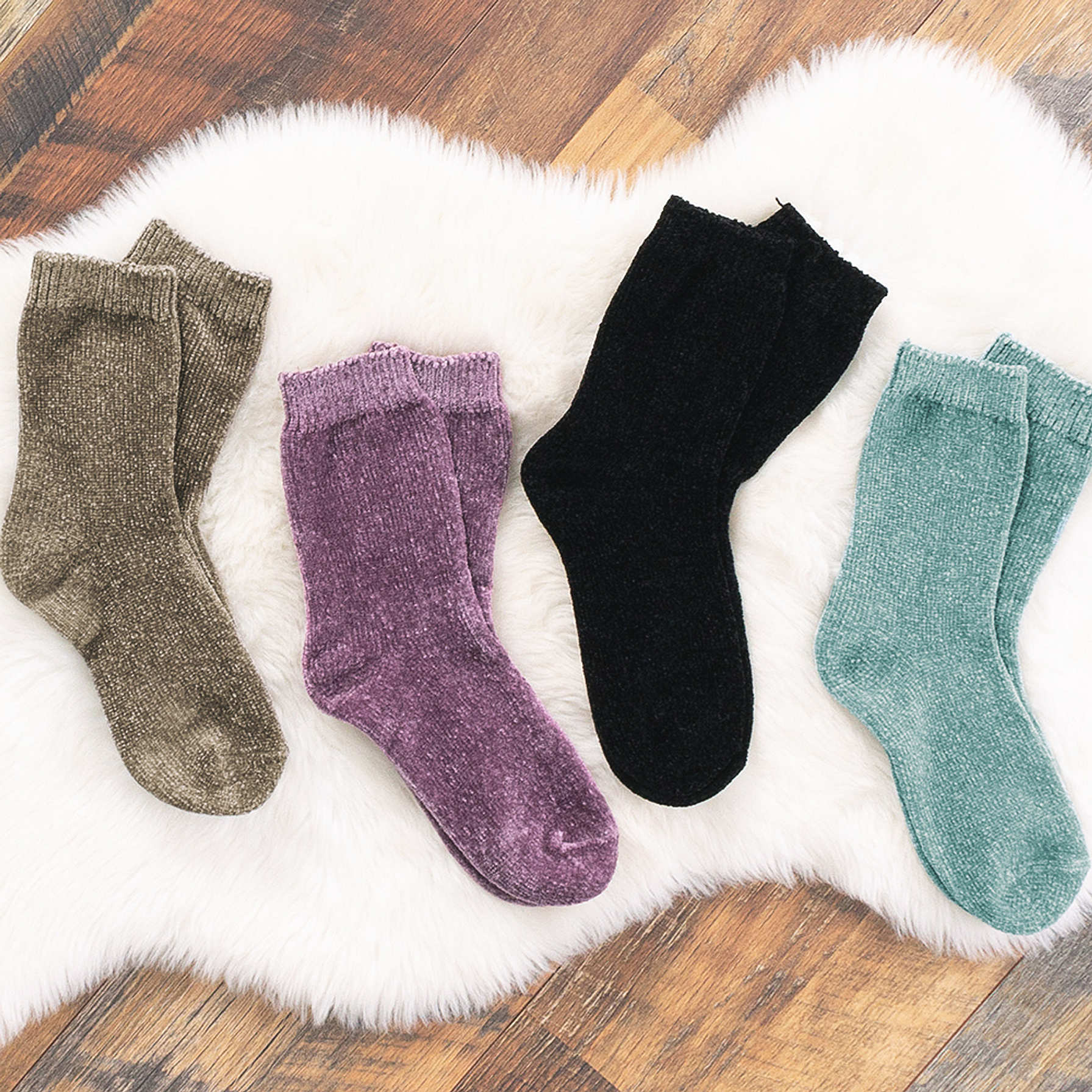 Women’s Fuzzy Chenille Socks — Marleylilly