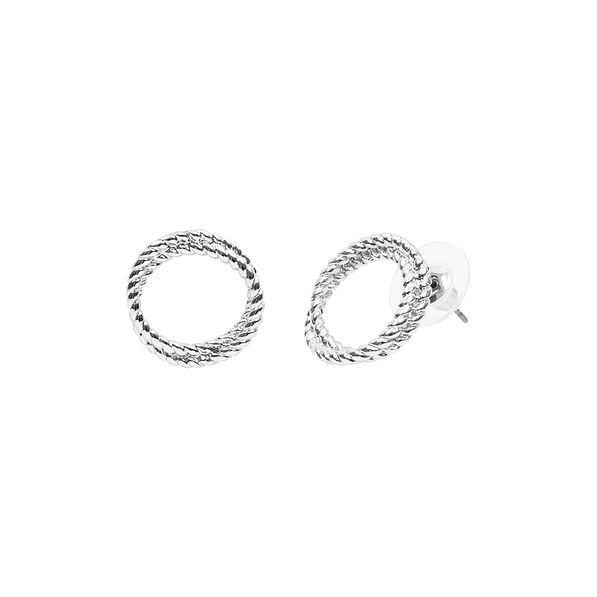 Rope Circle Earrings - Silver
