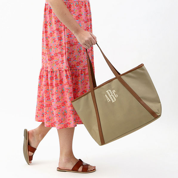 nylon tote bag swinging with rosewood valley dress