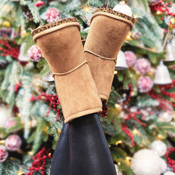 Leopard Sole Boots and Christmas Tree