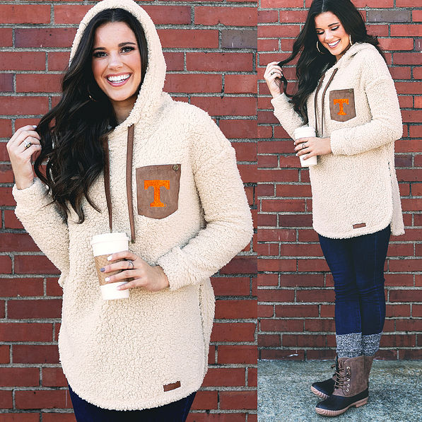tennessee sherpa hoodie in oatemal