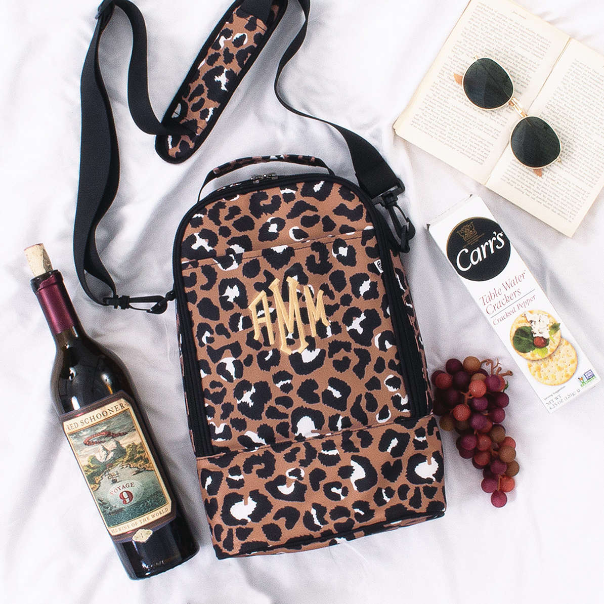 Wine Glass Pattern Print Crossbody Bags