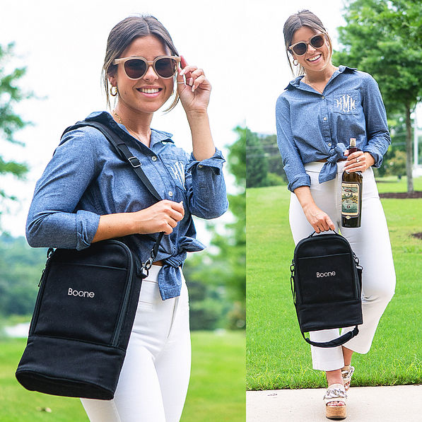 Personalized Insulated Wine Crossbody Bag