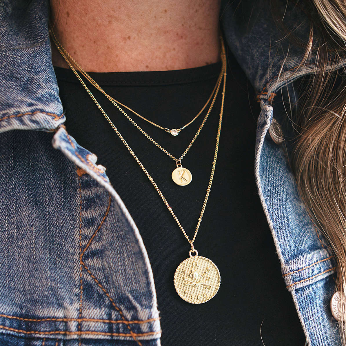 Reversible Personalized Zodiac Necklace