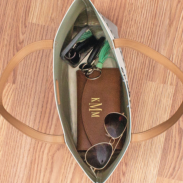 inside of monogrammed scallop tote bag