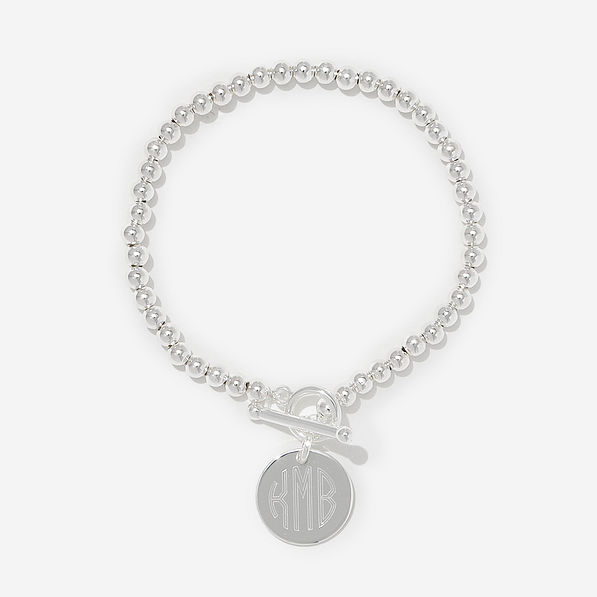 Monogrammed Dainty Bracelet in Silver