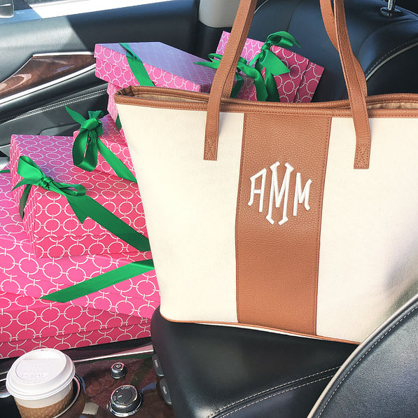 Canvas Monogrammed Tote Bag — Marleylilly