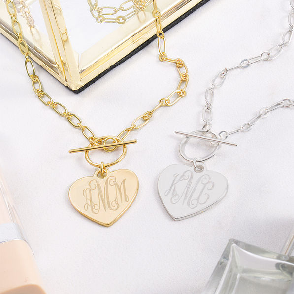 Gold and Silver Heart Pendant Necklaces