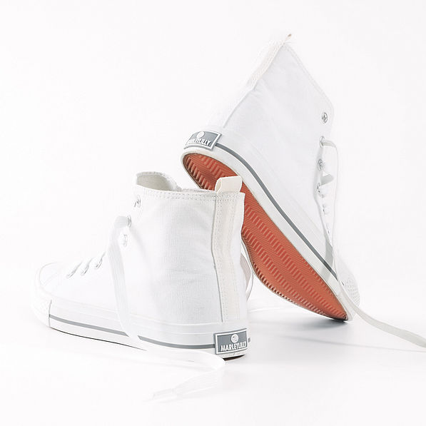 backs of personalized high top canvas sneakers