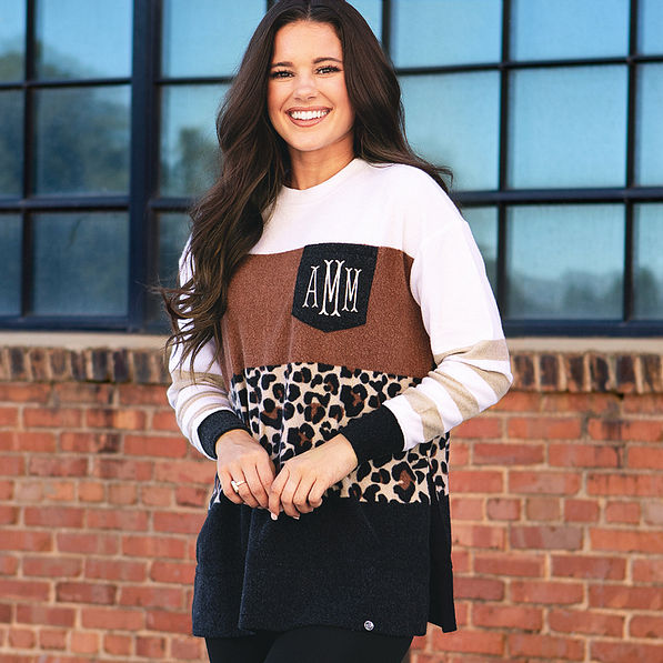 leopard stripe everyday sweatshirt