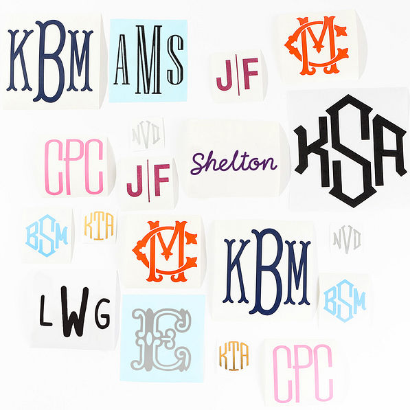 group image of vinyl decal of all sizes and fonts