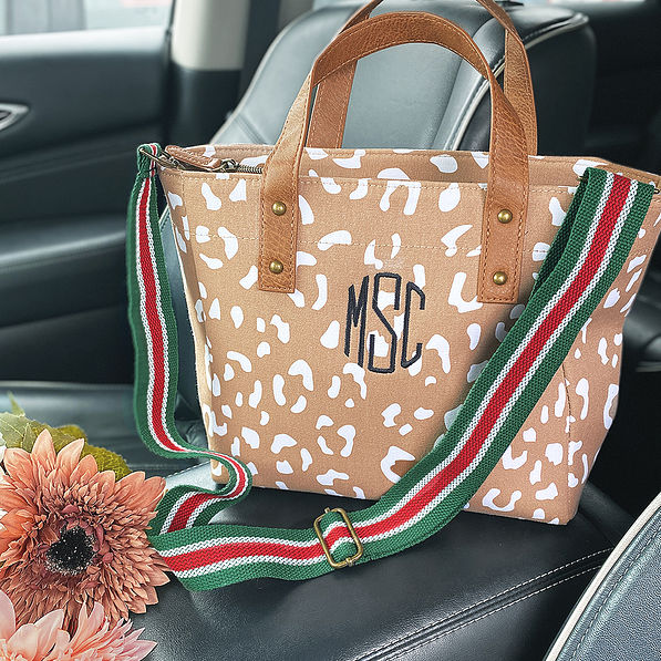 Personalized Printed Crossbody Strap Tote