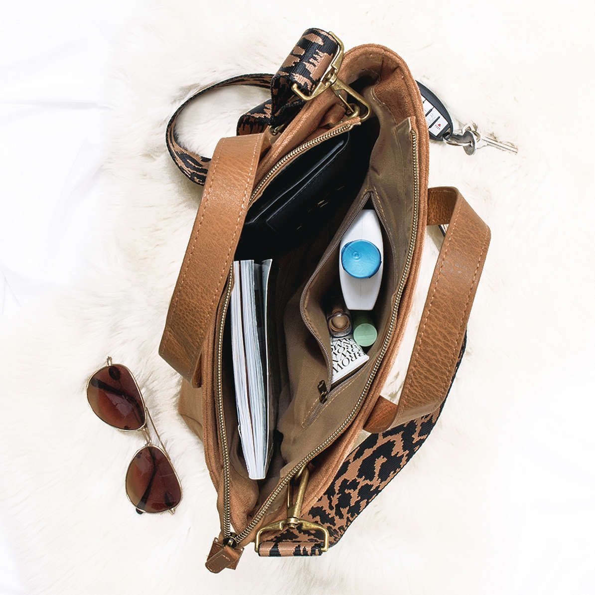 Personalized Printed Crossbody Strap Tote