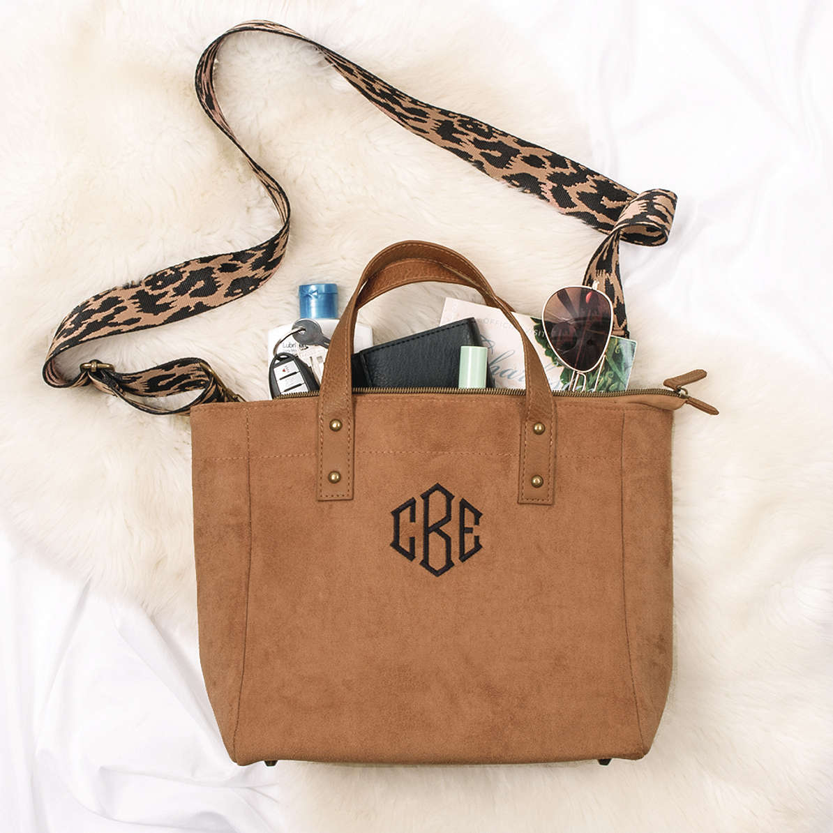 Personalized Printed Crossbody Strap Tote