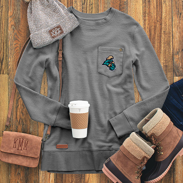 charcoal coastal carolina corded sweatshirt outfit