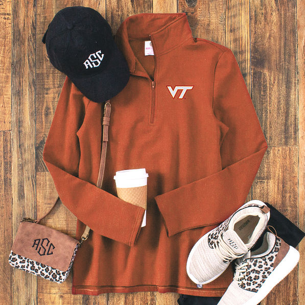 pumpkin virginia tech pullover sweatshirt outfit