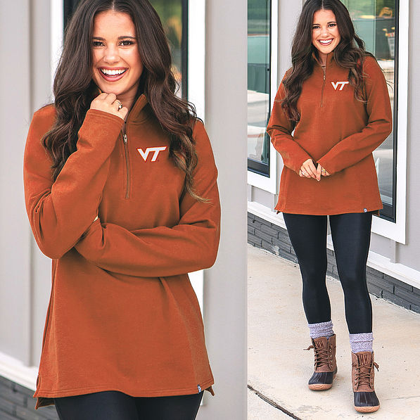 pumpkin virignia tech pullover split
