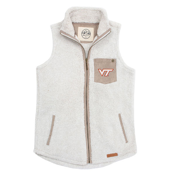 virginia tech sherpa vest in ivory