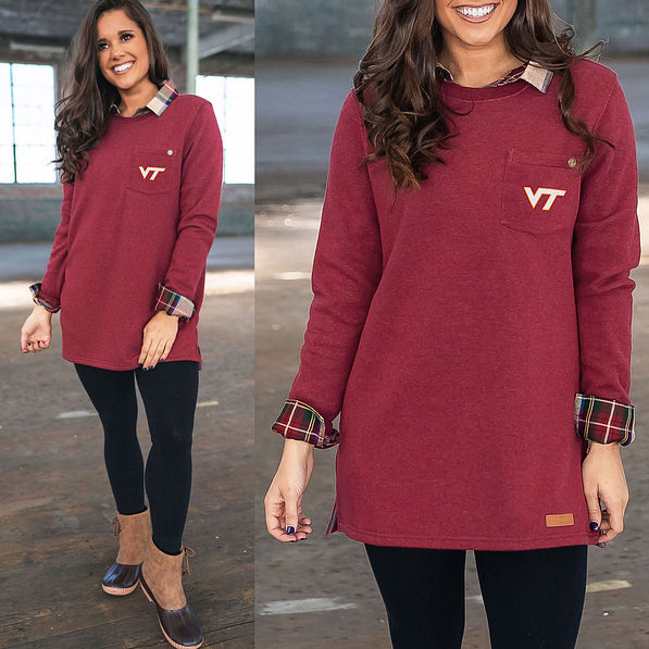Virginia Tech crewneck sweatshirt brunette