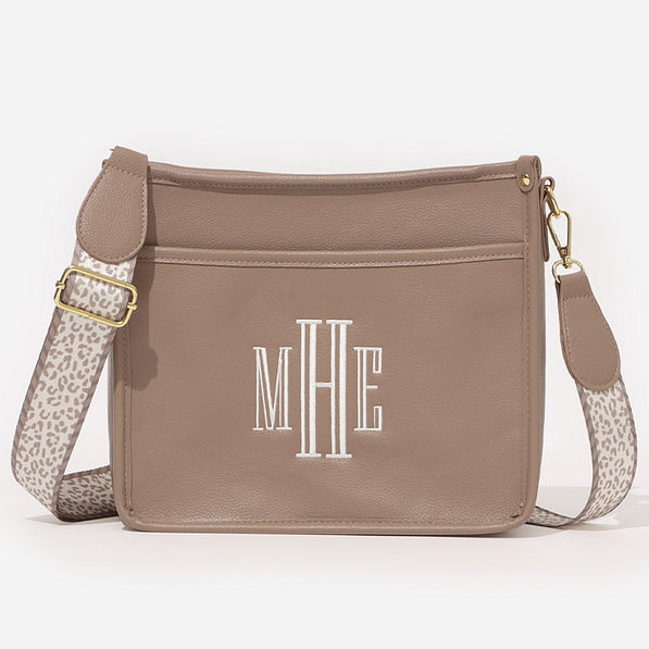 Monogrammed Saddlebag in Neutral Leopard