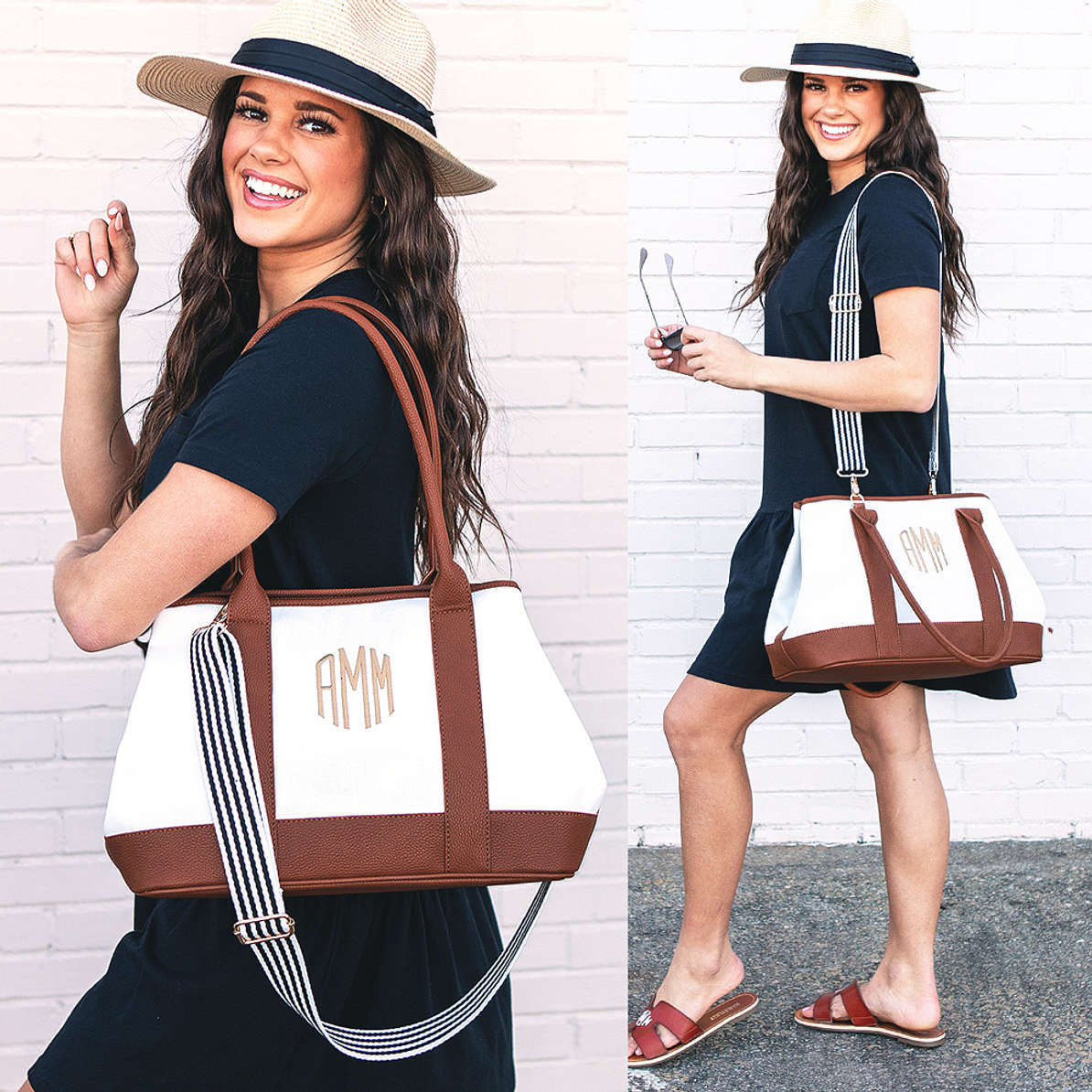 Monogrammed Expandable Purse with Crossbody Strap