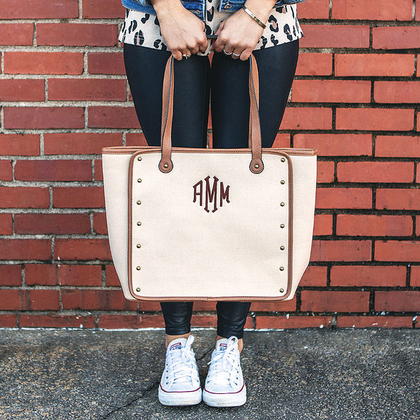 Monogrammed Vintage Tote