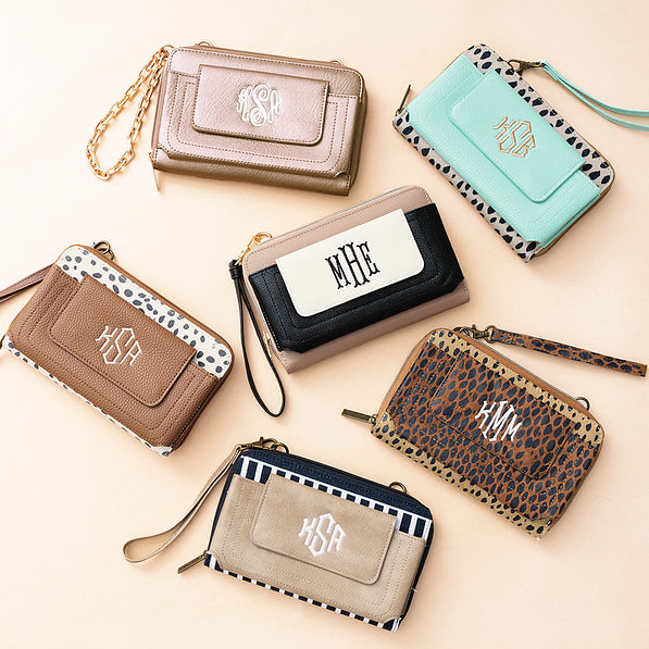 Monogrammed Phone Wallet Wristlet