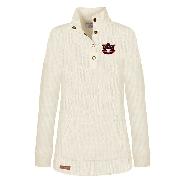 Auburn Tigers Waffle Pullover Sweatshirt in Ivory