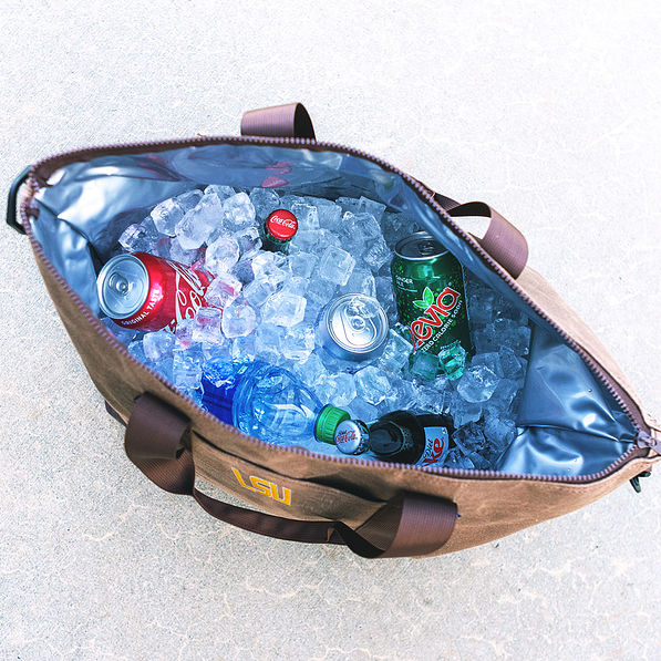 inside lsu cooler tote bag
