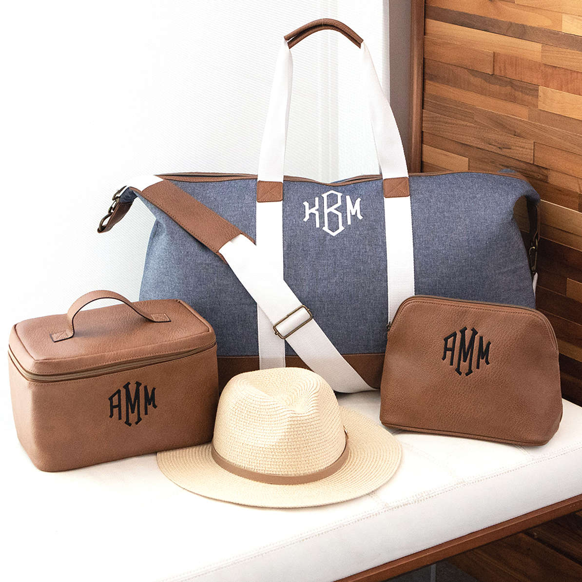 Personalized Faux Leather Train Case