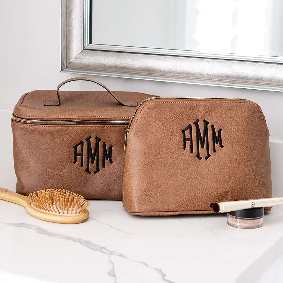 Personalized Faux Leather Train Case