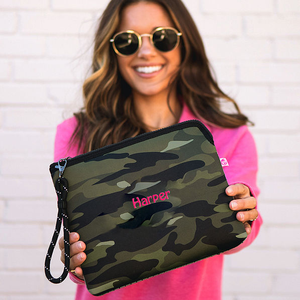 Monogrammed Neoprene Wristlet