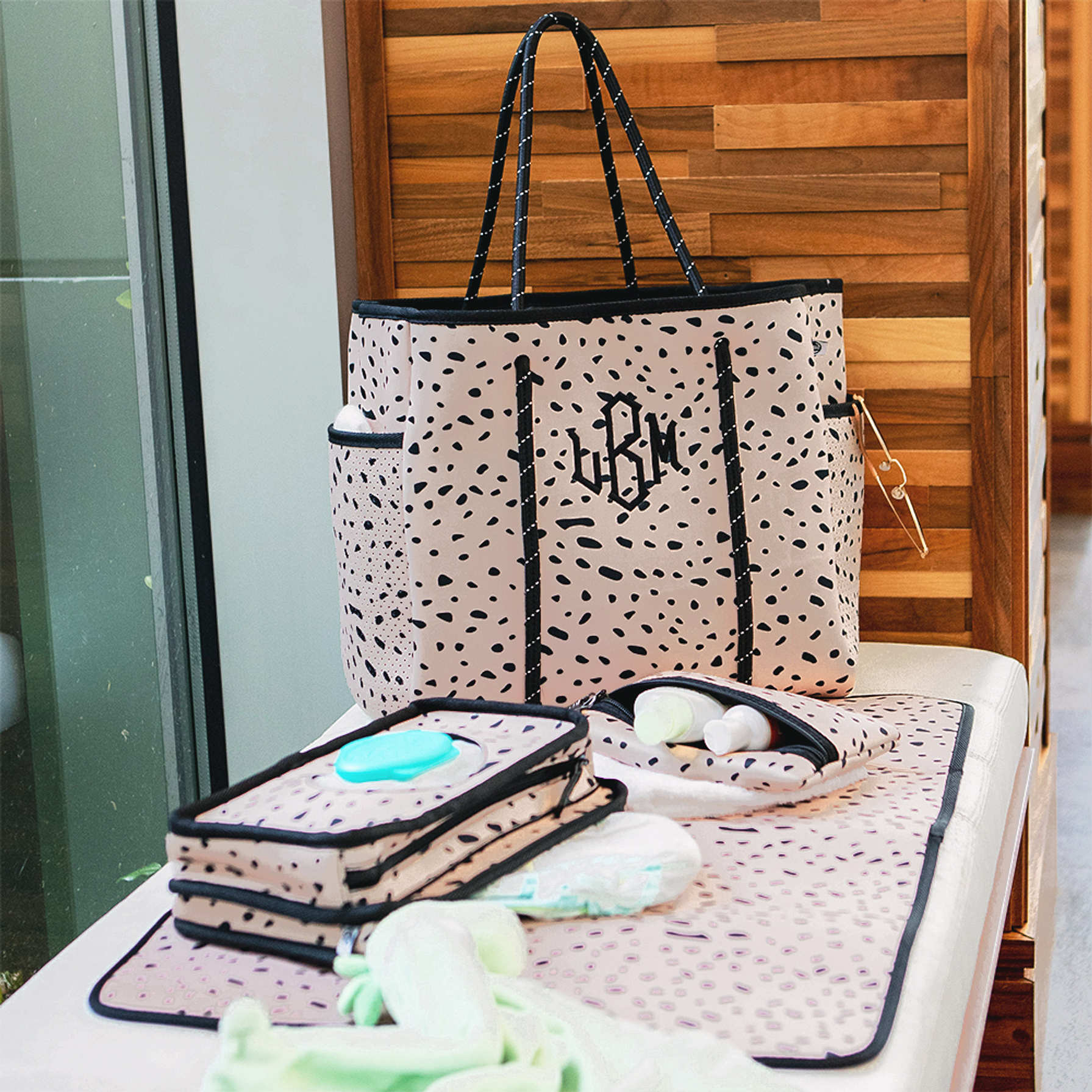 Neoprene Diaper Bag Wristlet Pouch