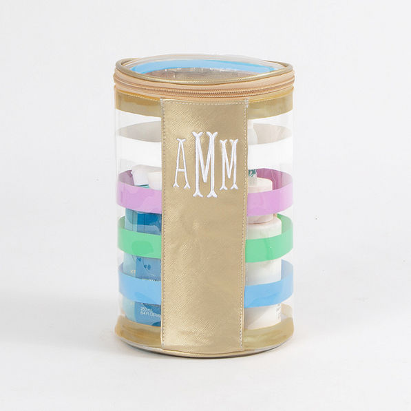 Monogrammed Ditty Bag in Bright Stripes