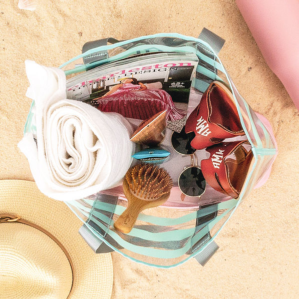 Personalized Clear Fringe Beach Tote