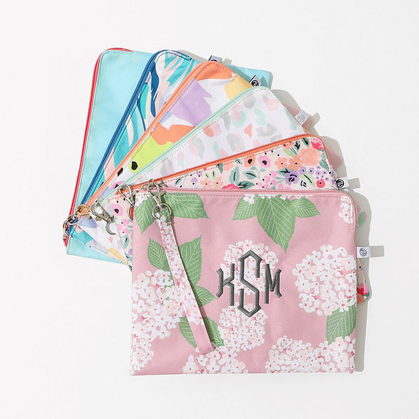 Monogrammed Wristlet Pouch