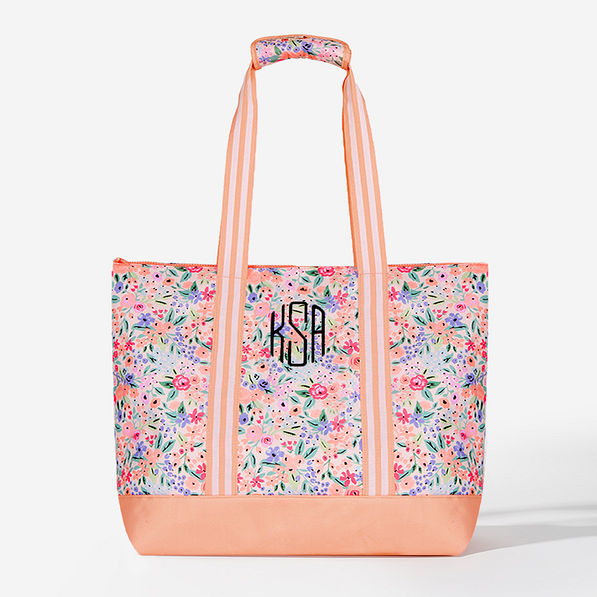 Monogrammed Large Zip Top Tote