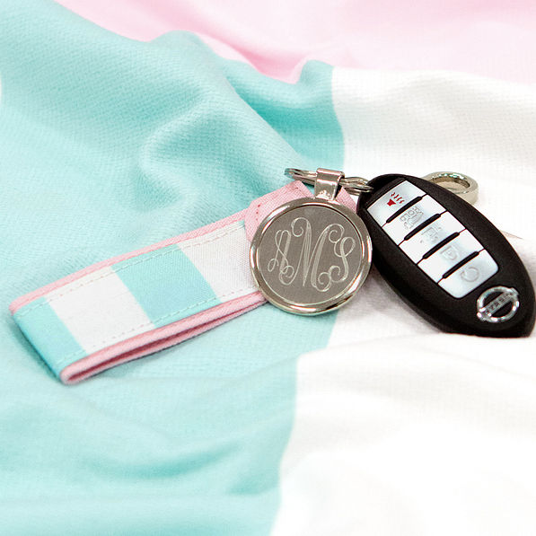 cabana stripe keychain on cabana stripe towel