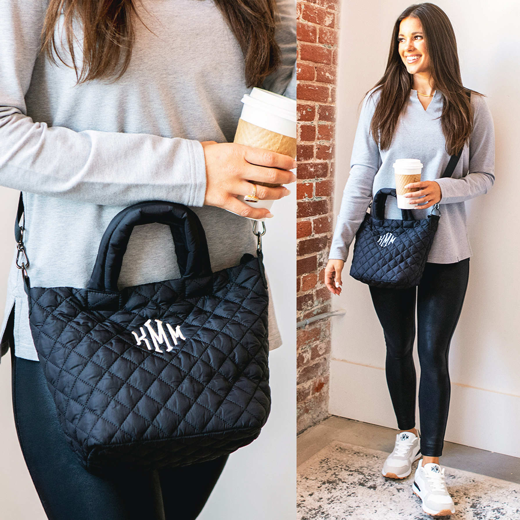 CARAMEL QUILTED CROSSBODY WRISTLET