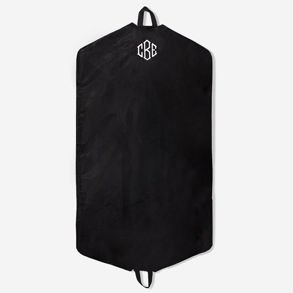 monogrammed garment bag - black