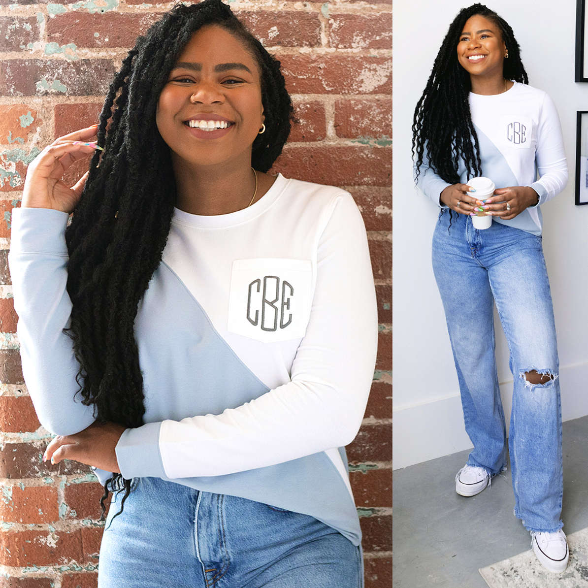 Personalized Colorblock Sweatshirt