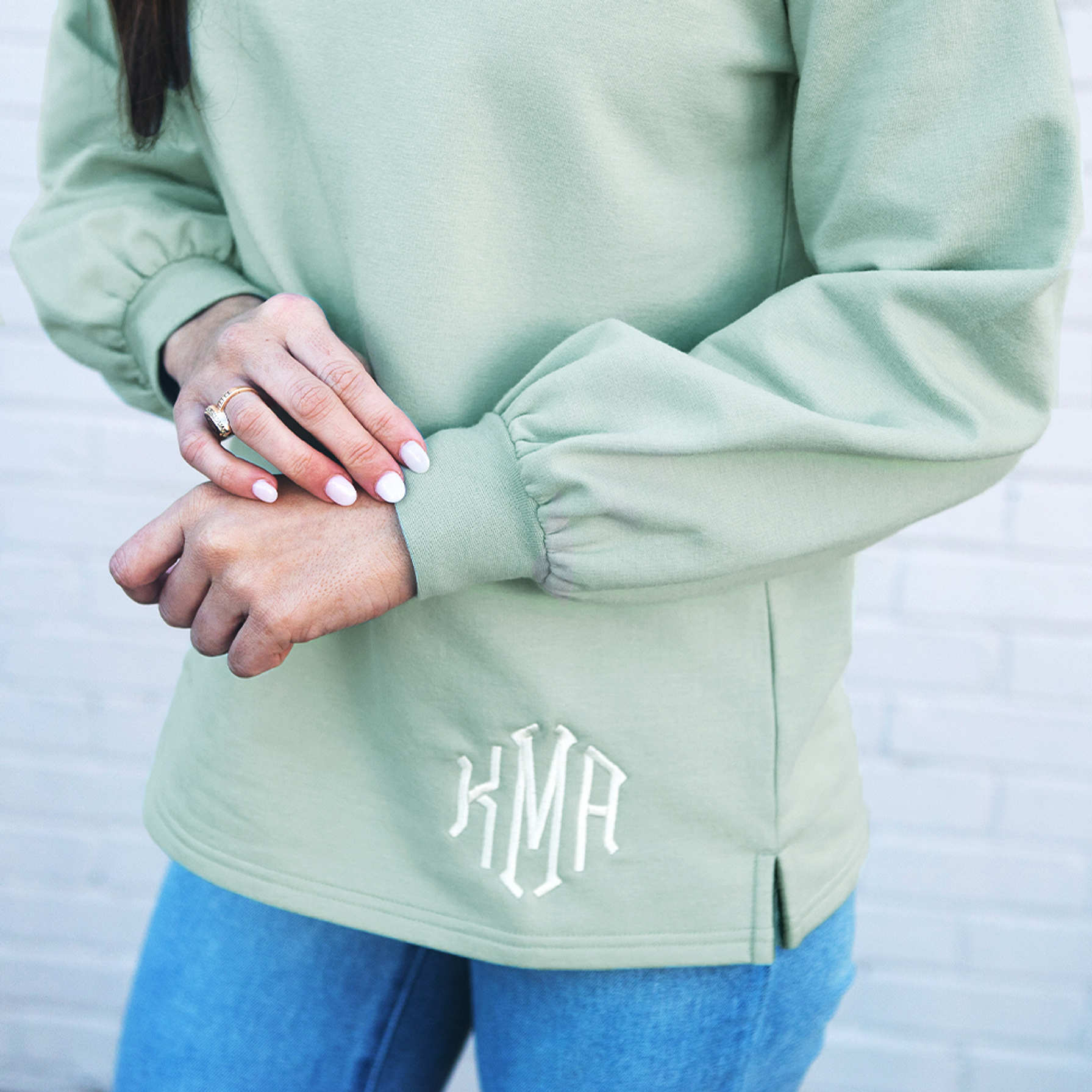Embroidered Detail Puff Sleeve Top and Shorts 2pcs Set