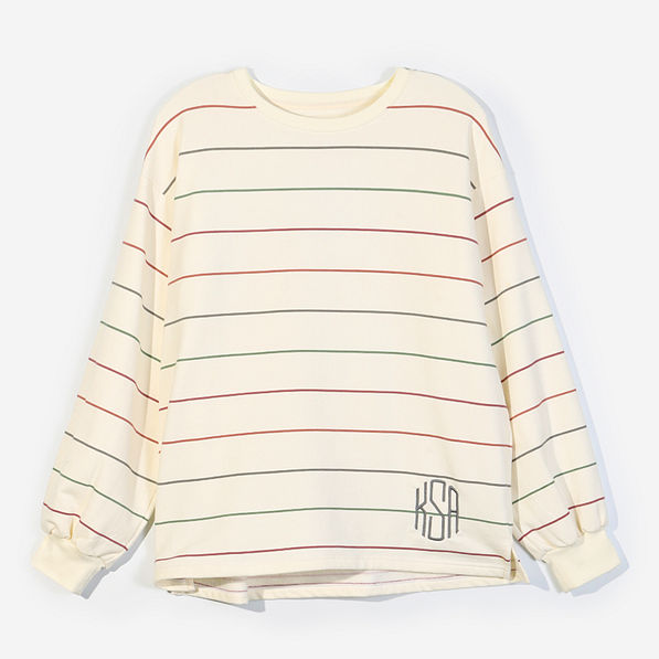 Personalized Striped Sleeve Sweatshirt