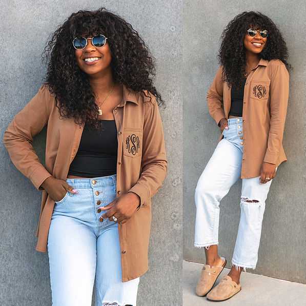 hickory casual button down tunic split image