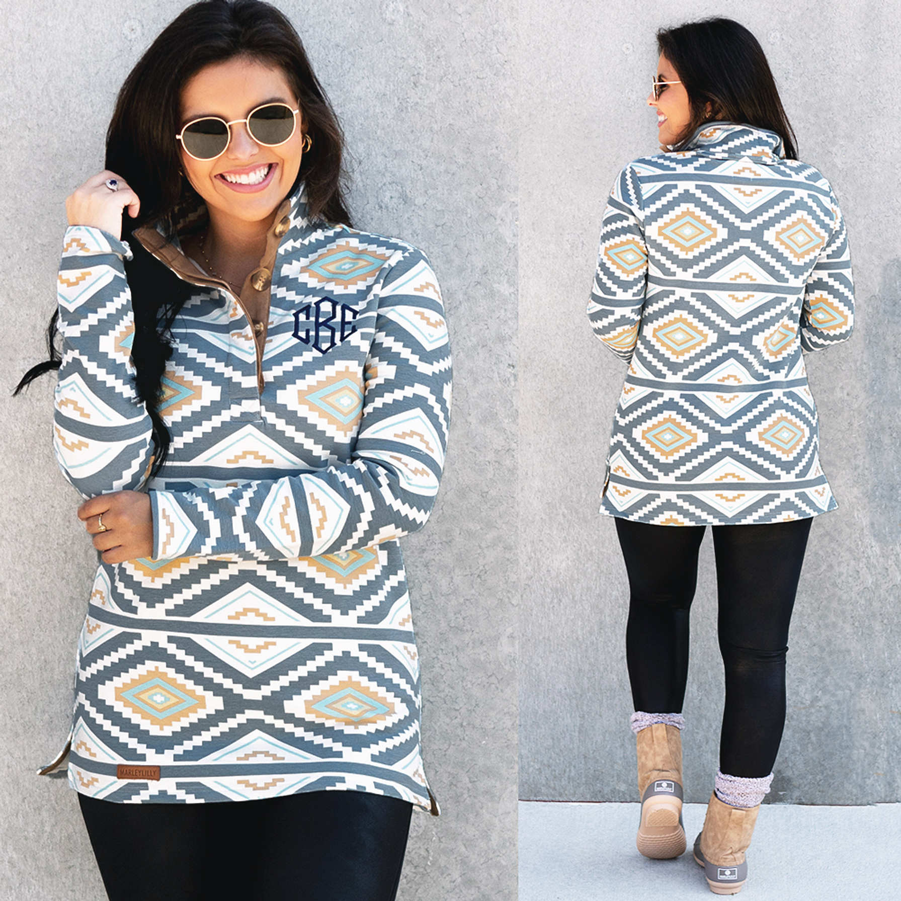 Umgee Aztec Print Sherpa Pullover main image 0