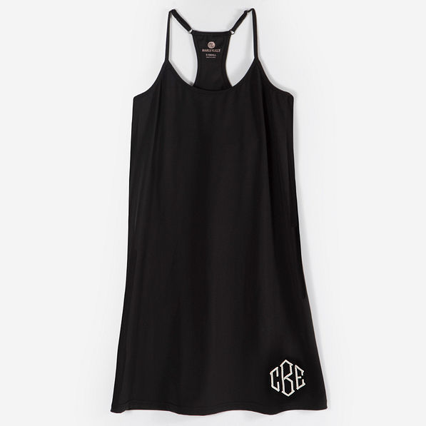 Monogrammed Exercise Dress in Black