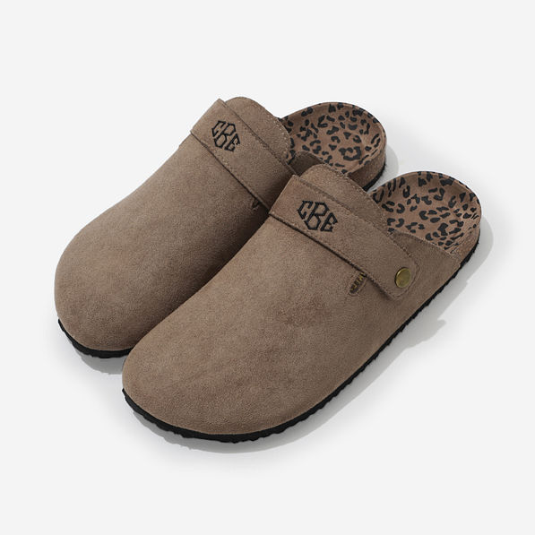 Monogrammed Clogs in Mocha