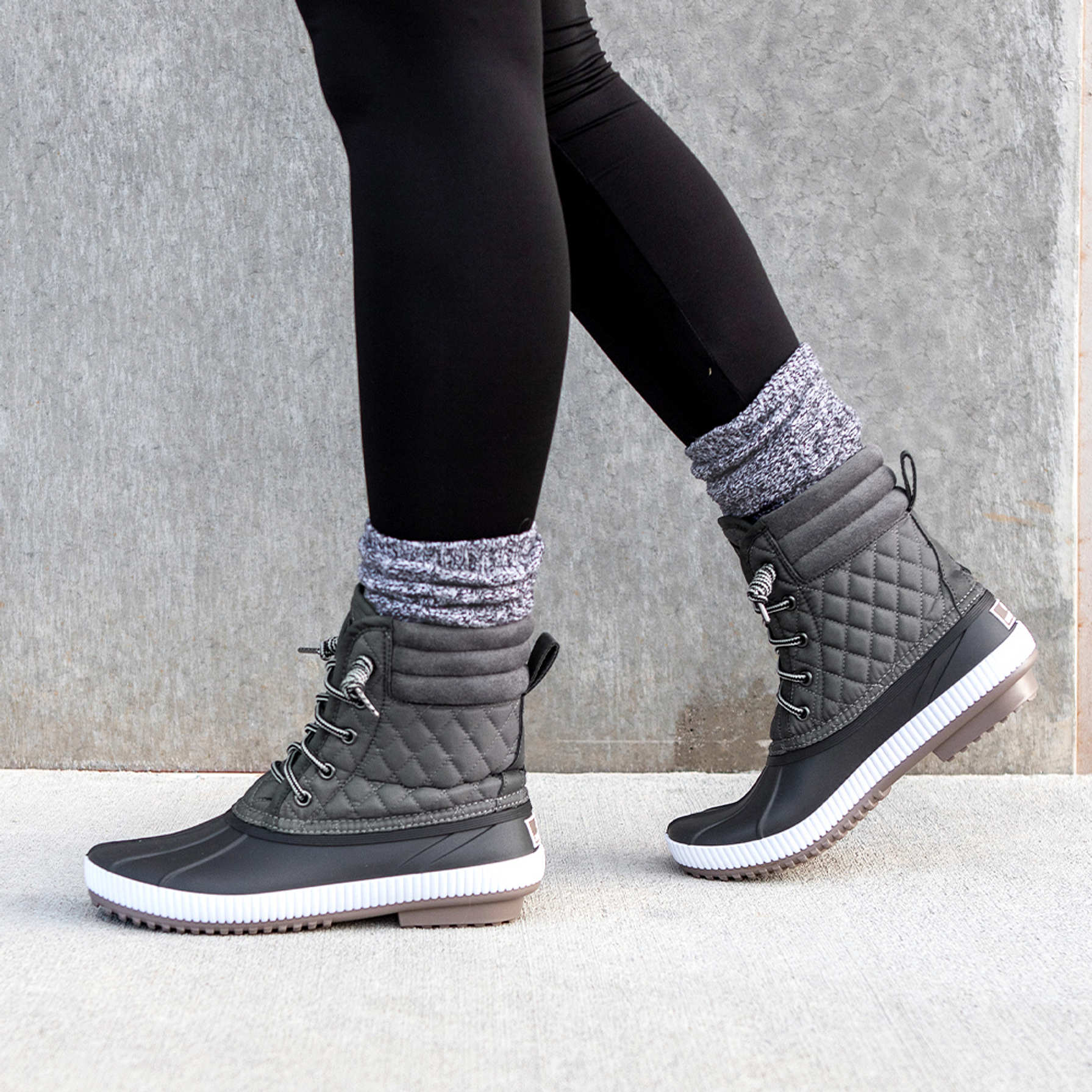 saltwater quilted nylon duck boot
